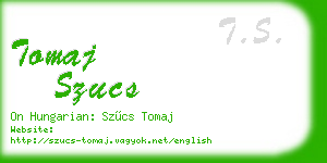 tomaj szucs business card
