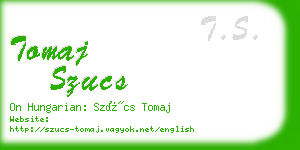 tomaj szucs business card